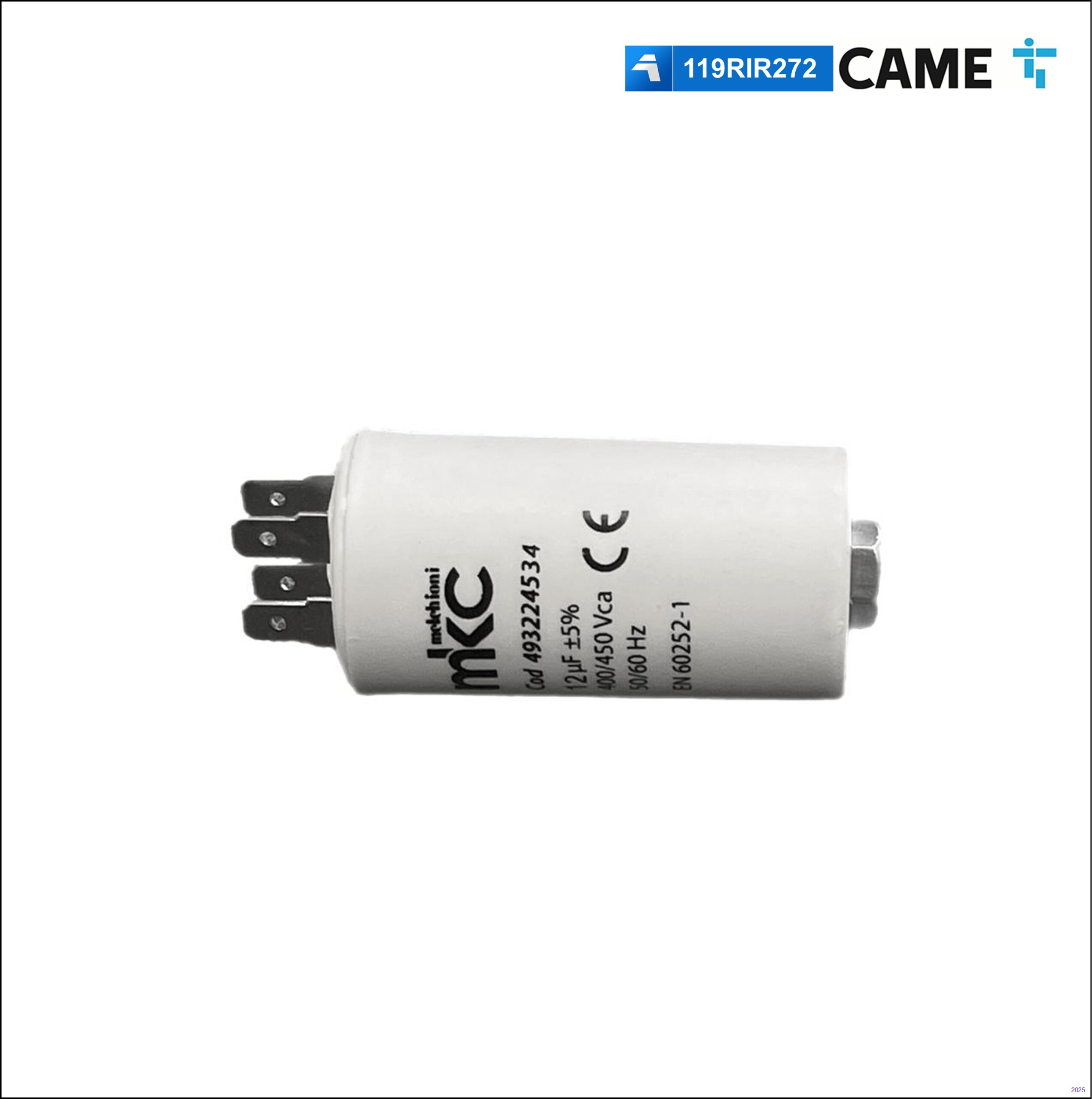 came_119rir272.jpeg CAME 119RIR272 Condensatore mF 12 per motori E300/E450-BX74 - immagine 1