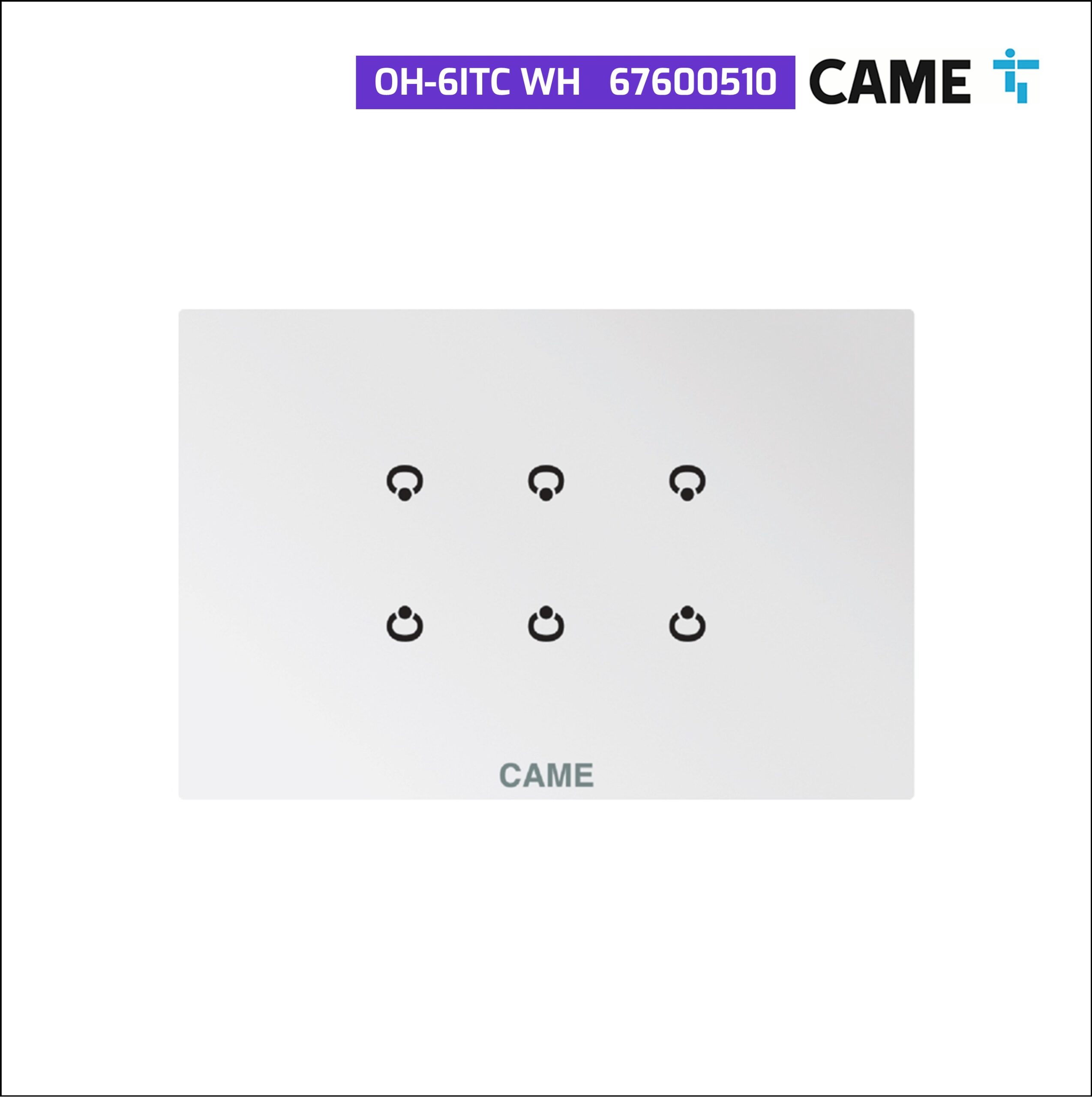 came_67600510 CAME 67600510 Modulo 6 Ingressi Su Placca Bianca vetro OH/6ITC WH - immagine 1
