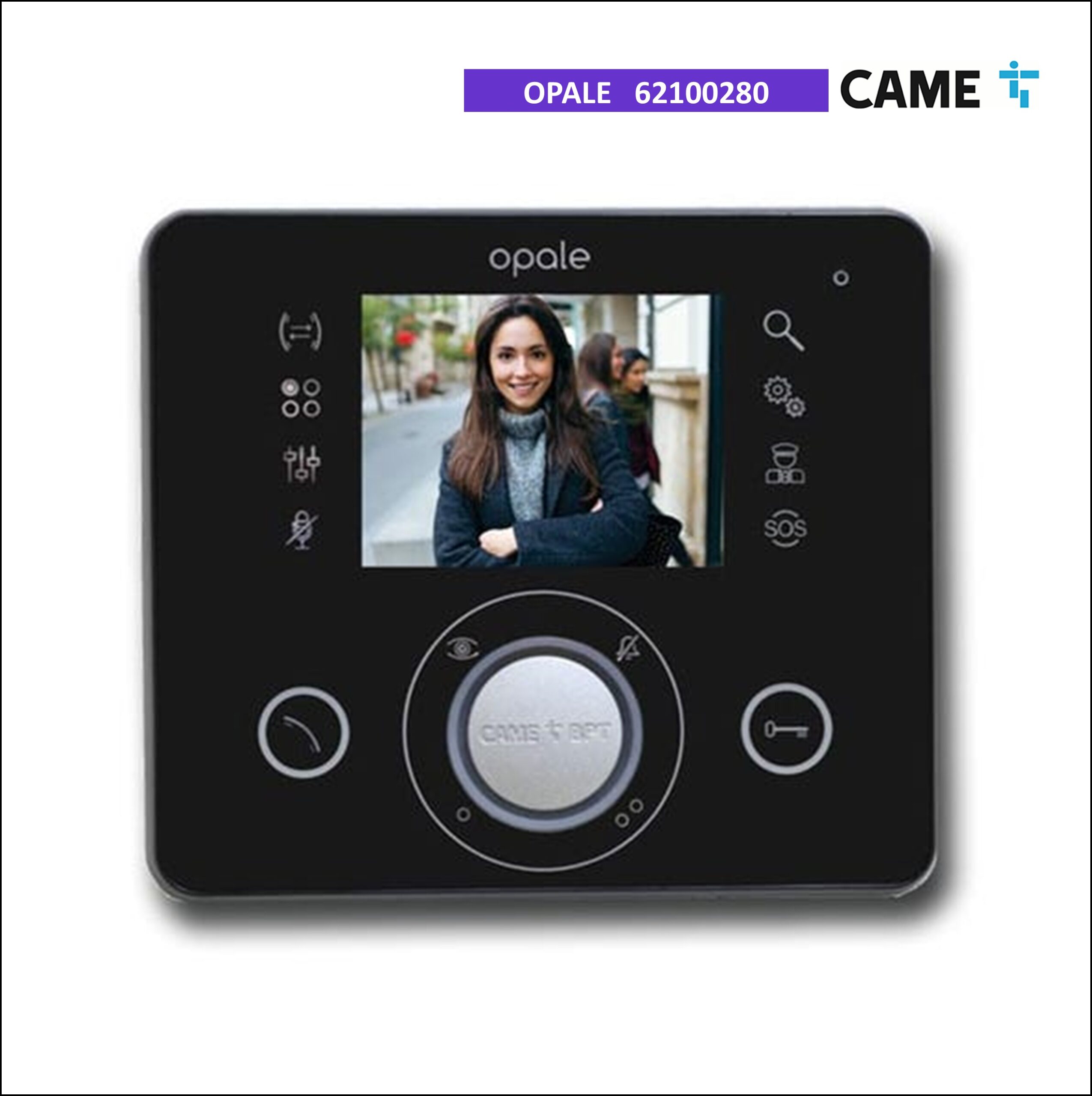 came_62100280 CAME OPALE BLACK Videocitofono Vivavoce Con Display 62100280 - immagine 1